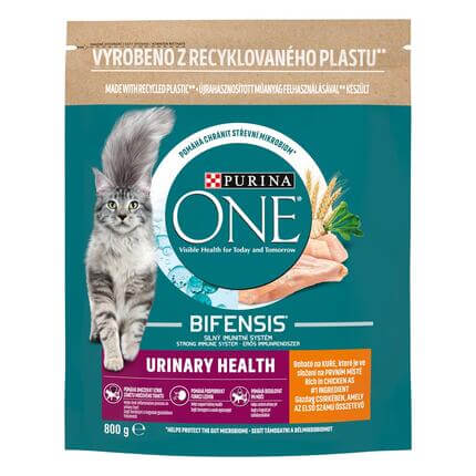 Sausā barība kaķiem urīnceļu veselībai PURINA ONE® URINARY HEALTH, bagātināta ar vistas gaļu