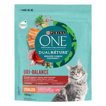 Sausā barība sterilizētiem kaķiem PURINA ONE® DualNature™ Sterilcat, ar DZĒRVENĒM un lasi