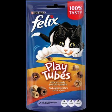 FELIX® PLAY TUBES vistas gaļa un aknas, gardumi kaķiem