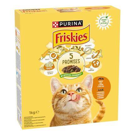 FRISKIES® kaķu sausā barība, ar vistas gaļu un dārzeņiem, 1kg