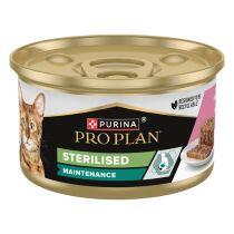 PURINA PRO PLAN STERILISED Terrine, pastēte kaķiem, ar tunci un lasi