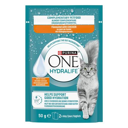 PURINA ONE® HYDRALIFE™ ar vistas garšu - Hidratējoša papildu barība kaķiem