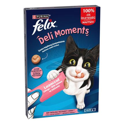 FELIX Deli Moments papildbarība pieaugušiem kaķiem lasis 4x10g