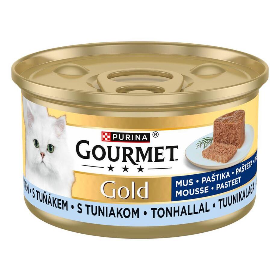 GOURMET™ GOLD MOUSSE konservi kaķiem, pastēte ar tunci, 85g