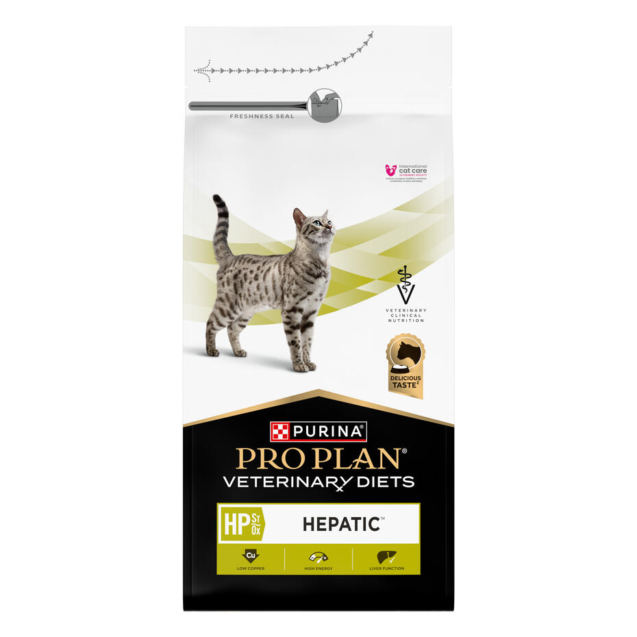 PURINA® PRO PLAN® VETERINARY DIETS HP St/Ox Hepatic™, aknu darbības atbalstam, sausā kaķu barība