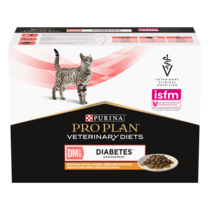 PURINA® PRO PLAN® VETERINARY DIETS DM StOx Diabetes Management™ konservētā kaķu barība ar vistas gaļas gabaliņiem mērcē, 85 g