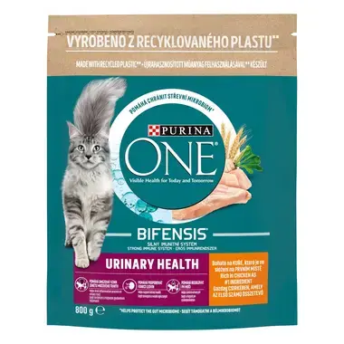 Sausā barība kaķiem urīnceļu veselībai PURINA ONE® URINARY HEALTH, bagātināta ar vistas gaļu