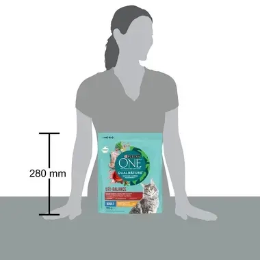 Sausā barība pieaugušiem kaķiem PURINA ONE® DualNature™ Adult, ar DZĒRVENĒM un vistas gaļu