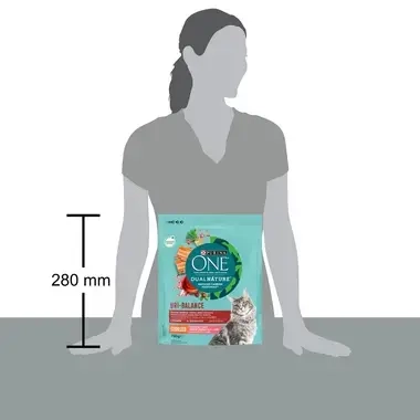 Sausā barība sterilizētiem kaķiem PURINA ONE® DualNature™ Sterilcat, ar DZĒRVENĒM un lasi