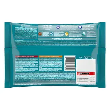 Konservi novecojošiem kaķiem PURINA ONE® SENIOR 7+, filēti gabaliņi mērcē, ar liellopu gaļu un burkāniem un ar vistas gaļu un