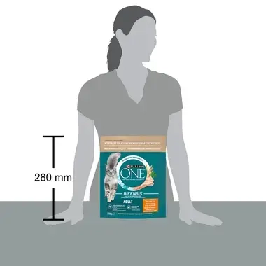Sausā barība pieaugušiem kaķiem PURINA ONE® ADULT, bagātināta ar vistas gaļu