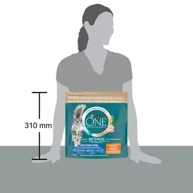 Sausā barība sterilizētiem kaķiem virsnormas svara kontrolei PURINA ONE® STERILCAT WEIGHT CONTROL, bagātināta ar vistas gaļu