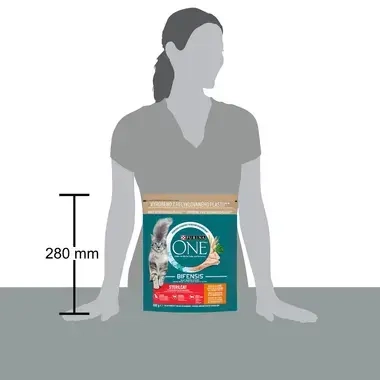 Sausā barība sterilizētiem kaķiem PURINA ONE® STERILCAT, bagātināta ar vistas gaļu