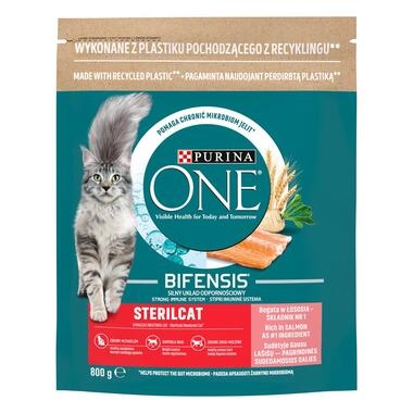 Sausā barība sterilizētiem kaķiem PURINA ONE® STERILCAT, bagātināta ar lasi