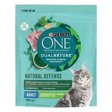 Sausā barība pieaugušiem kaķiem PURINA ONE® DualNature™ Adult, ar SPIRULĪNU un tītara gaļu