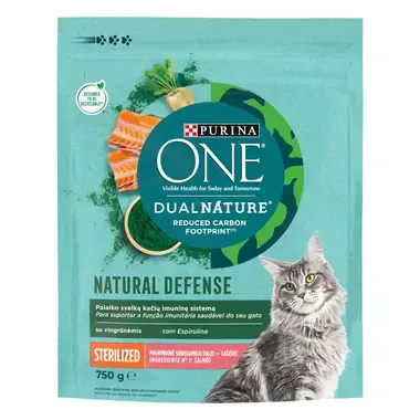 Sausā barība sterilizētiem kaķiem PURINA ONE® DualNature™ Sterilcat, ar SPIRULĪNU un lasi