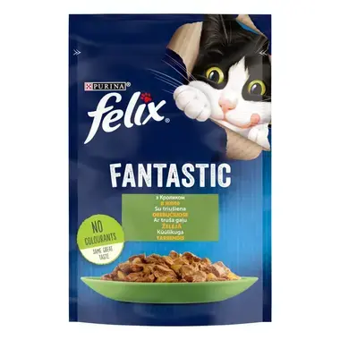FELIX® FANTASTIC truša gaļa želejā, konservi kaķiem