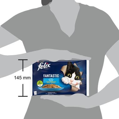 FELIX® FANTASTIC zivju izlase želejā (lasis, bute), konservi kaķiem