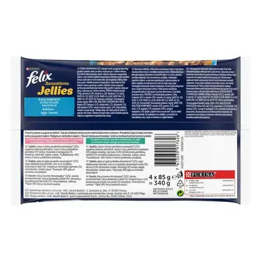 FELIX® SENSATIONS zivju izlase želejā (lasis, bute), konservi kaķiem