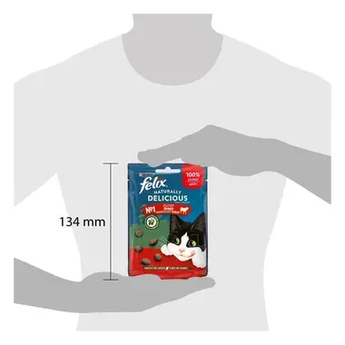 FELIX® NATURALLY DELICIOUS liellopu gaļa un godži ogas, gardumi kaķiem