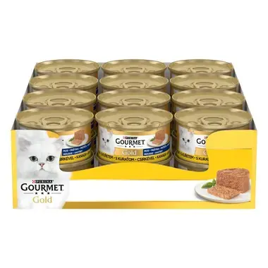 PURINA GOURMET® GOLD MOUSSE konservi kaķiem, pastēte ar vistas gaļu, 85g