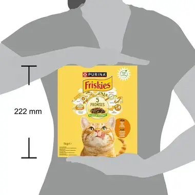 FRISKIES® kaķu sausā barība, ar vistas gaļu un dārzeņiem, 1kg