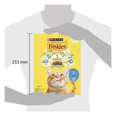 FRISKIES® kaķu sausā barība, ar lasi un dārzeņiem, 1kg