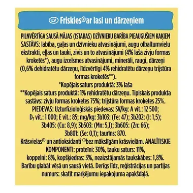 FRISKIES® kaķu sausā barība, ar lasi un dārzeņiem, 1kg