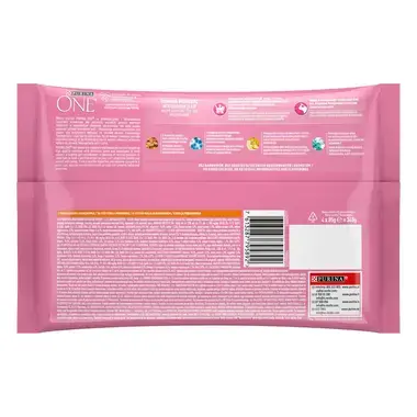PURINA ONE® JUNIOR konservi kaķēniem, filēti gabaliņi mērcē ar vistas gaļu, 4x85g
