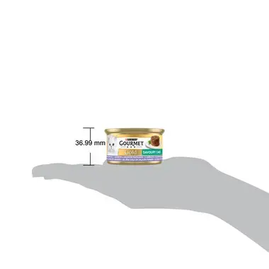 GOURMET® GOLD Savoury Cake ar jēra gaļu un zaļajām pupiņām, konservētā barība kaķiem, kārbiņa 85g