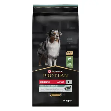 PURINA® PRO PLAN® Dog Medium Adult Sensitive Digestion sausā barība suņiem, bagātināta ar jēra gaļu