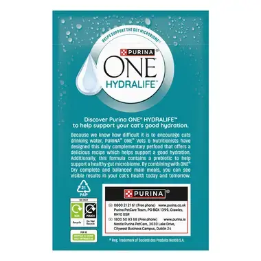 PURINA ONE® HYDRALIFE™ ar laša garšu - Hidratējoša papildu barība kaķiem