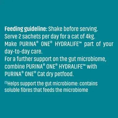 PURINA ONE® HYDRALIFE™ ar laša garšu - Hidratējoša papildu barība kaķiem