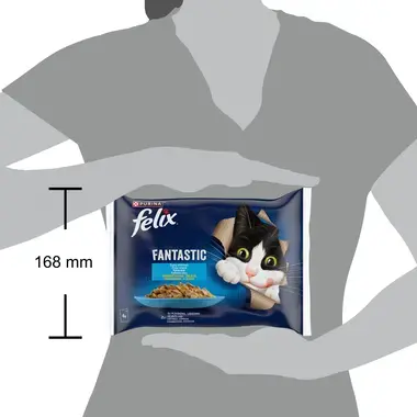 FELIX FANTASTIX Fish Selection kompleksā dzīvnieku barība pieaugušiem 4x85g