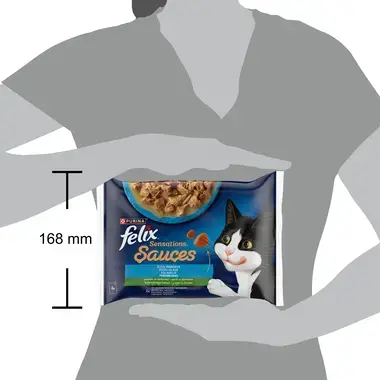 FELIX SENSATIONS Fish Selection kompleksā dzīvnieku barība pieaugušiem 4x85g