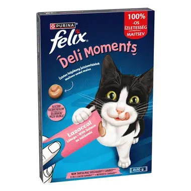 FELIX Deli Moments papildbarība pieaugušiem kaķiem lasis 4x10g 